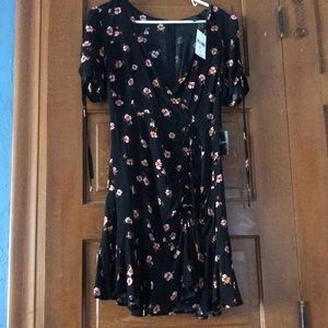 Short sleeved deep v neck dress